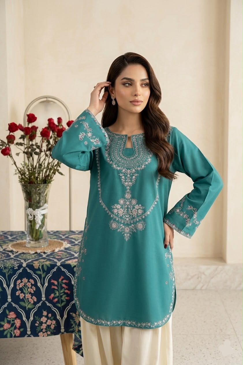 Urge 2-Piece Dhanak Embroidered Winter Wedding Suit – Code 6005