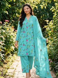 Cross Boti 3PC Dhanak - Blue MC-7301-7398