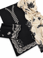 Zara Coco 3PC Dhanak Winter Suit - Black MC8002