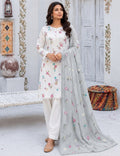 Cross Boti 3PC Dhanak - White MC-7301-7398
