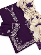 Zara Coco 3PC Dhanak Winter Suit - Purple MC-8002