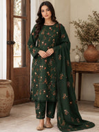 Cross Boti 3PC Dhanak - Green MC-7301-7398