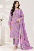 Cross Boti 3PC Dhanak - Purple MC-7301-7398