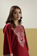 Urge 2-Piece Dhanak Embroidered Winter Wedding Suit – Code 1006