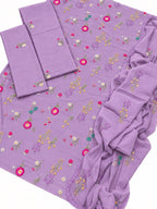 Cross Boti 3PC Dhanak - Purple MC-7301-7398