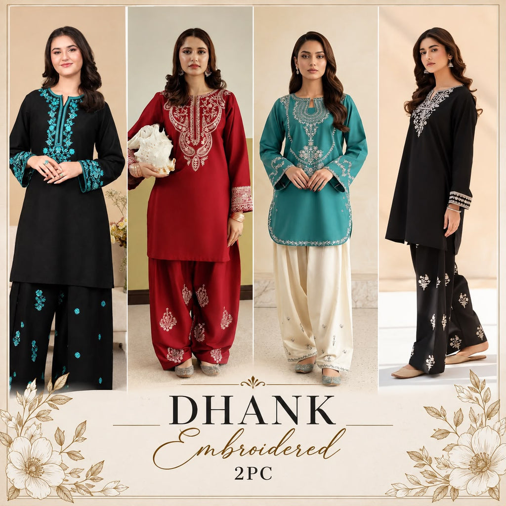 Urge 2-Piece Dhanak Embroidered Winter Wedding Suit – Code 6005