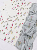 Cross Boti 3PC Dhanak - White MC-7301-7398