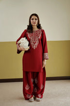 Urge 2-Piece Dhanak Embroidered Winter Wedding Suit – Code 1006
