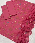 Cross Boti 3PC Dhanak - Pink MC-7301-7398