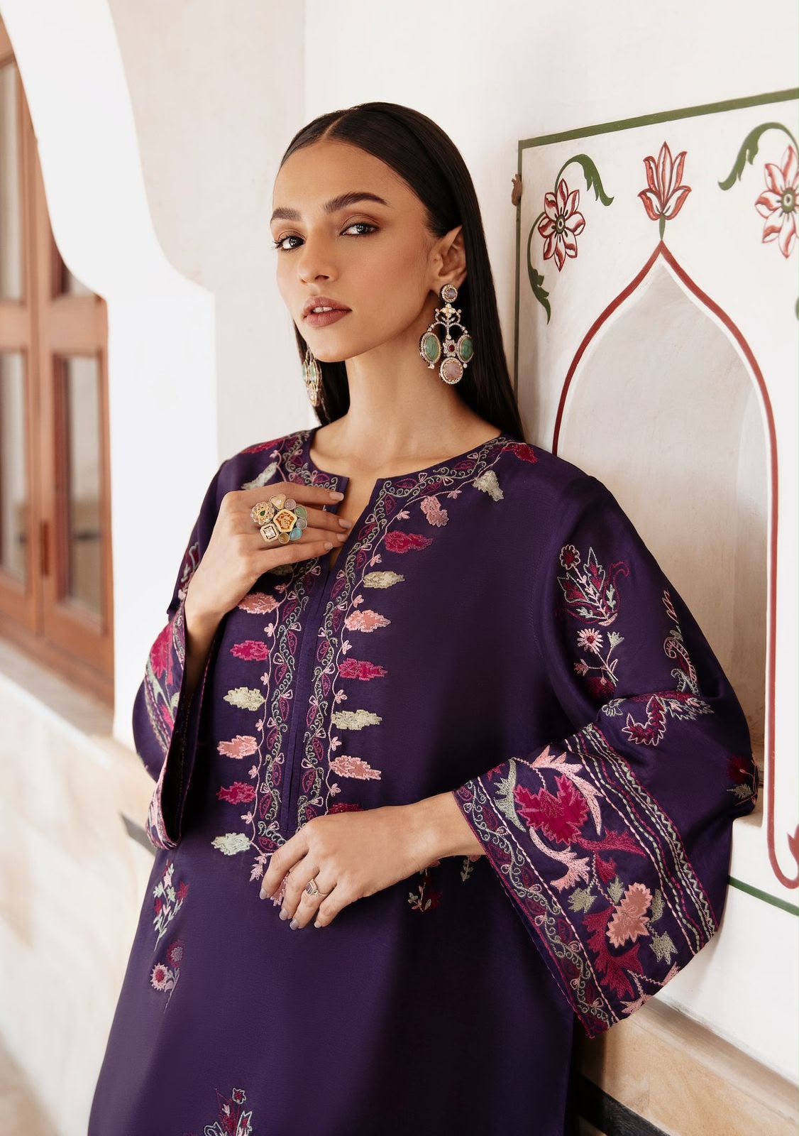 Zunaira Hameed Dhanak Embroidered 2-Piece Winter Wedding Suit – 7486