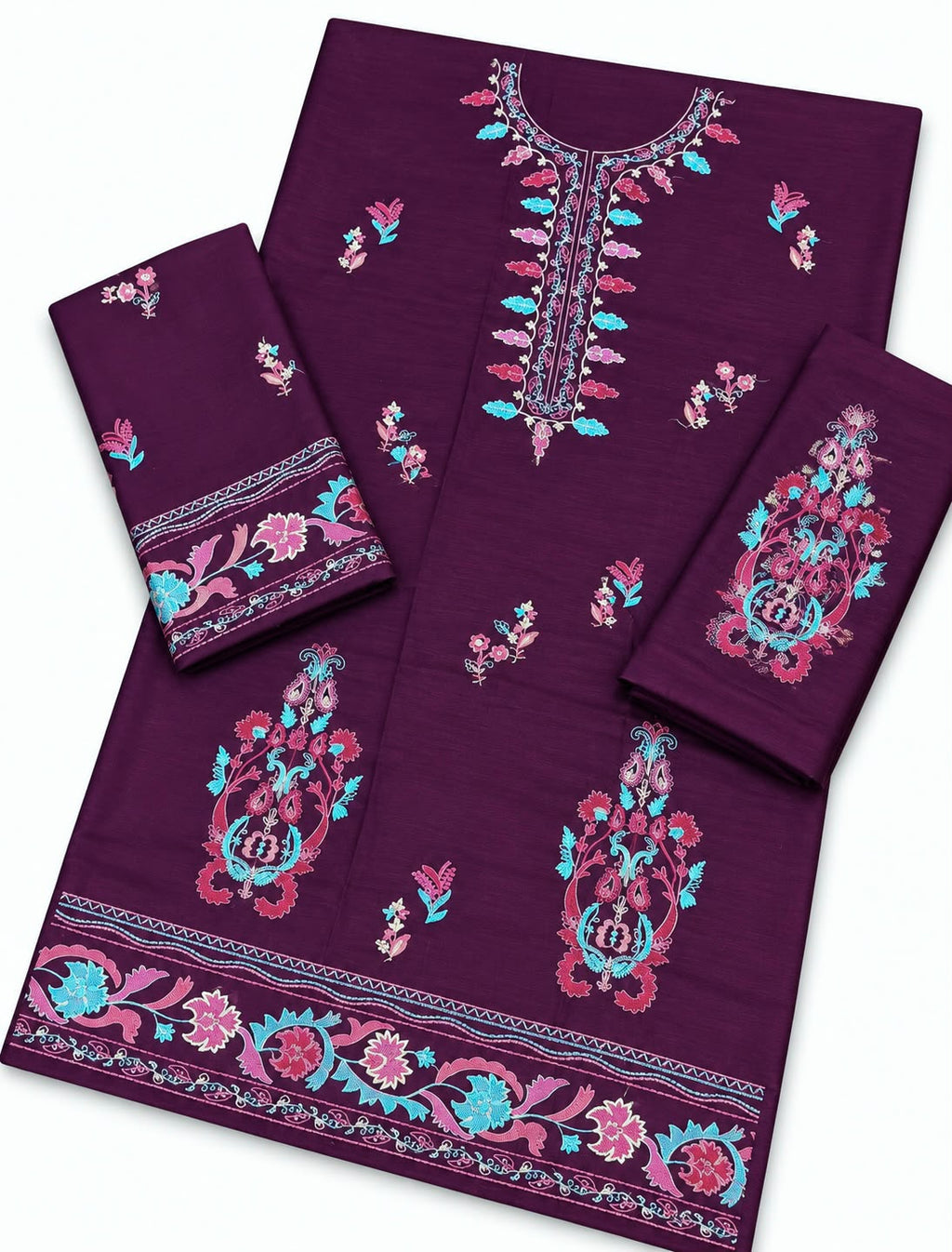 Zunaira Hameed Dhanak Embroidered 2-Piece Winter Wedding Suit – 7486