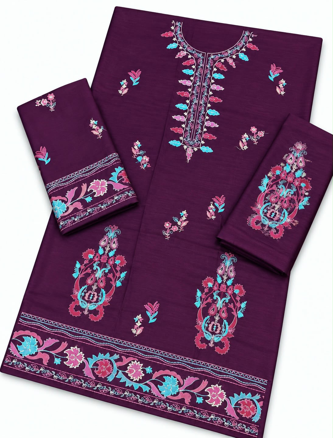 Zunaira Hameed Dhanak Embroidered 2-Piece Winter Wedding Suit – 7486