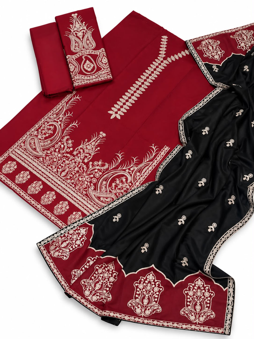 Marjaan 3-Piece Dhanak Winter Wedding Suit – Code 7427
