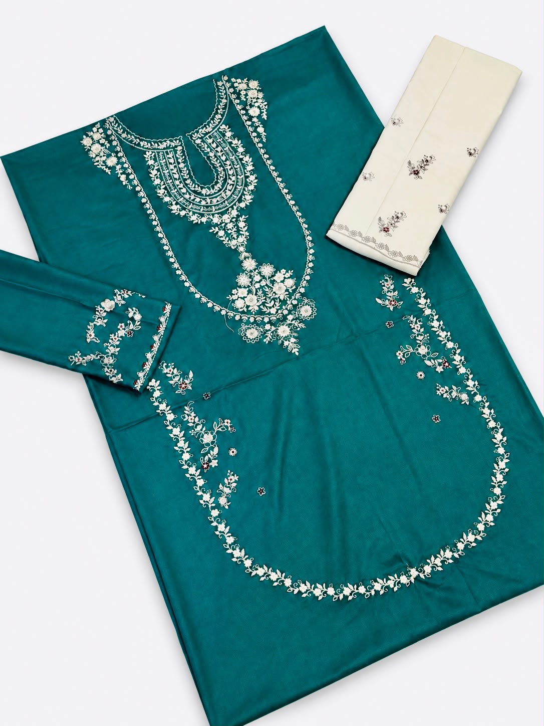 Urge 2-Piece Dhanak Embroidered Winter Wedding Suit – Code 6005