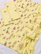 Cross Boti 3PC Dhanak - Yellow MC-7301-7398
