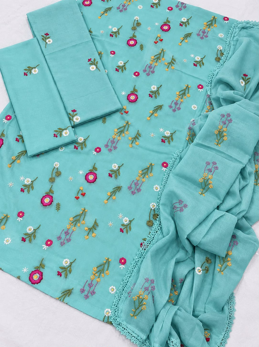 Cross Boti 3PC Dhanak - Blue MC-7301-7398