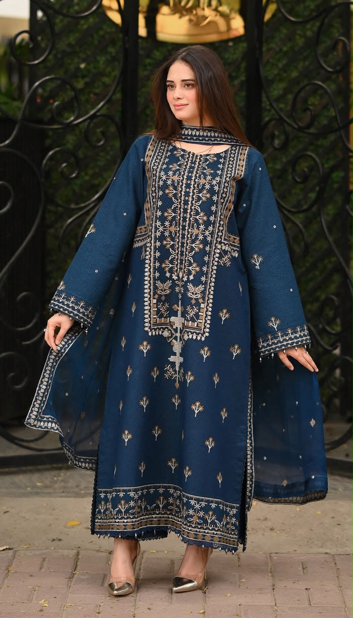 Libaas 3PC Dhanak Winter Suit – 7468 FB