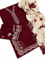 Zara Coco 3PC Dhanak Winter Suit - Red MC-8002