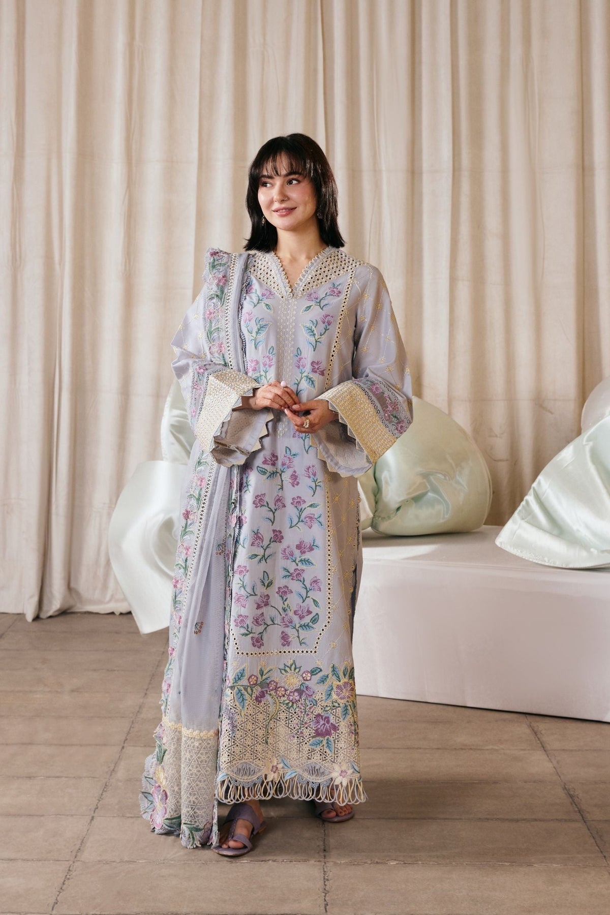 MARYAM HUSSAIN Dhanak Emb 3PC -MC7502