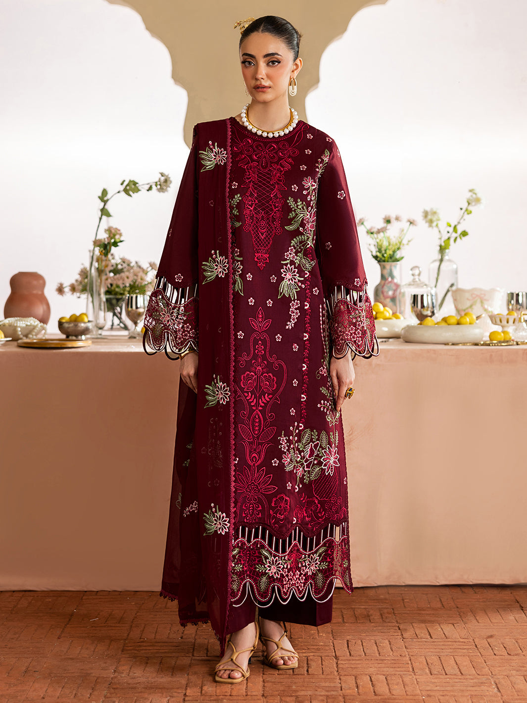 MAHNUR LUXURY DHANAK EMB 3PC -MC7440