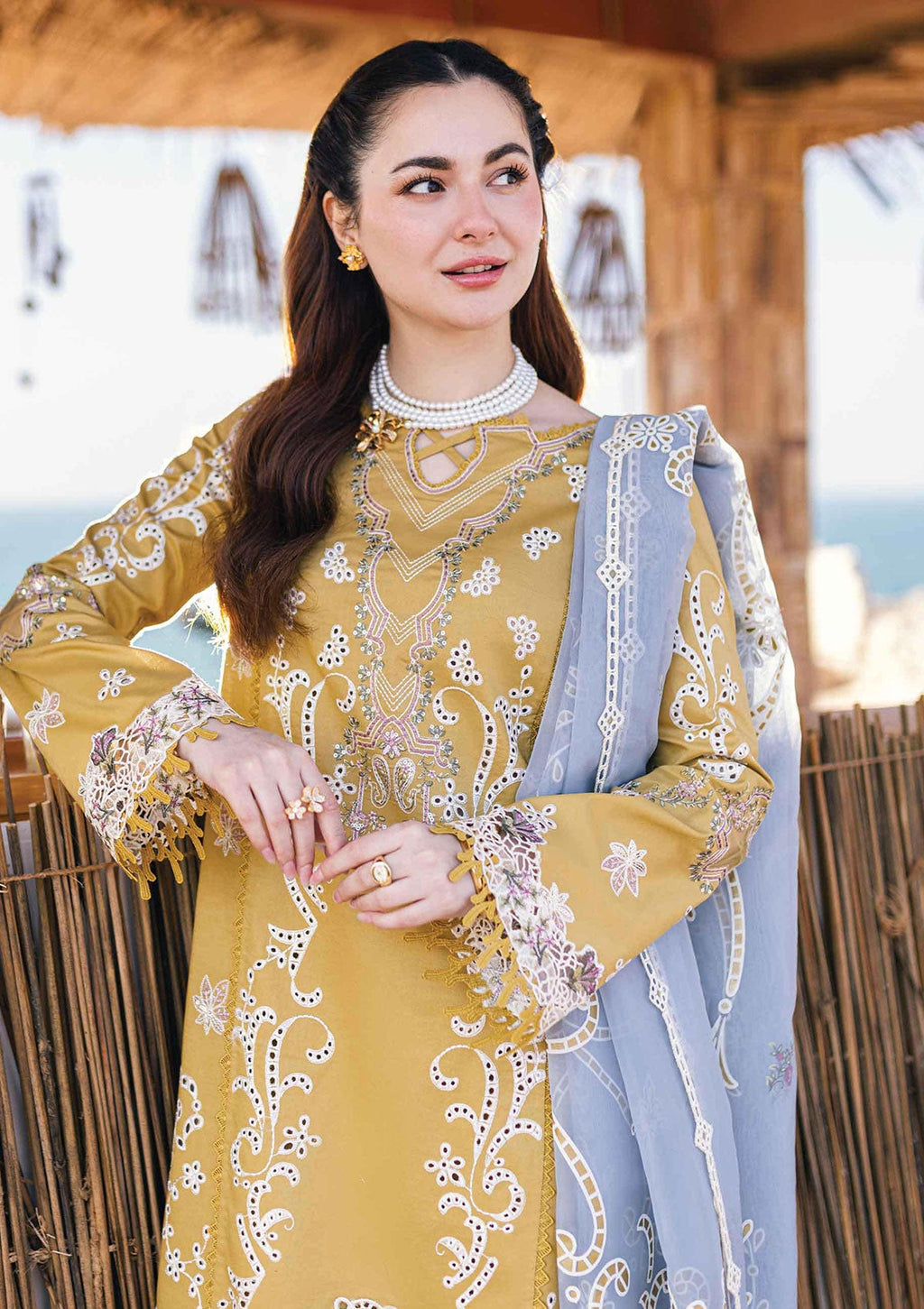 QALAMKAR Dhanak Emb 3PC -MC7056