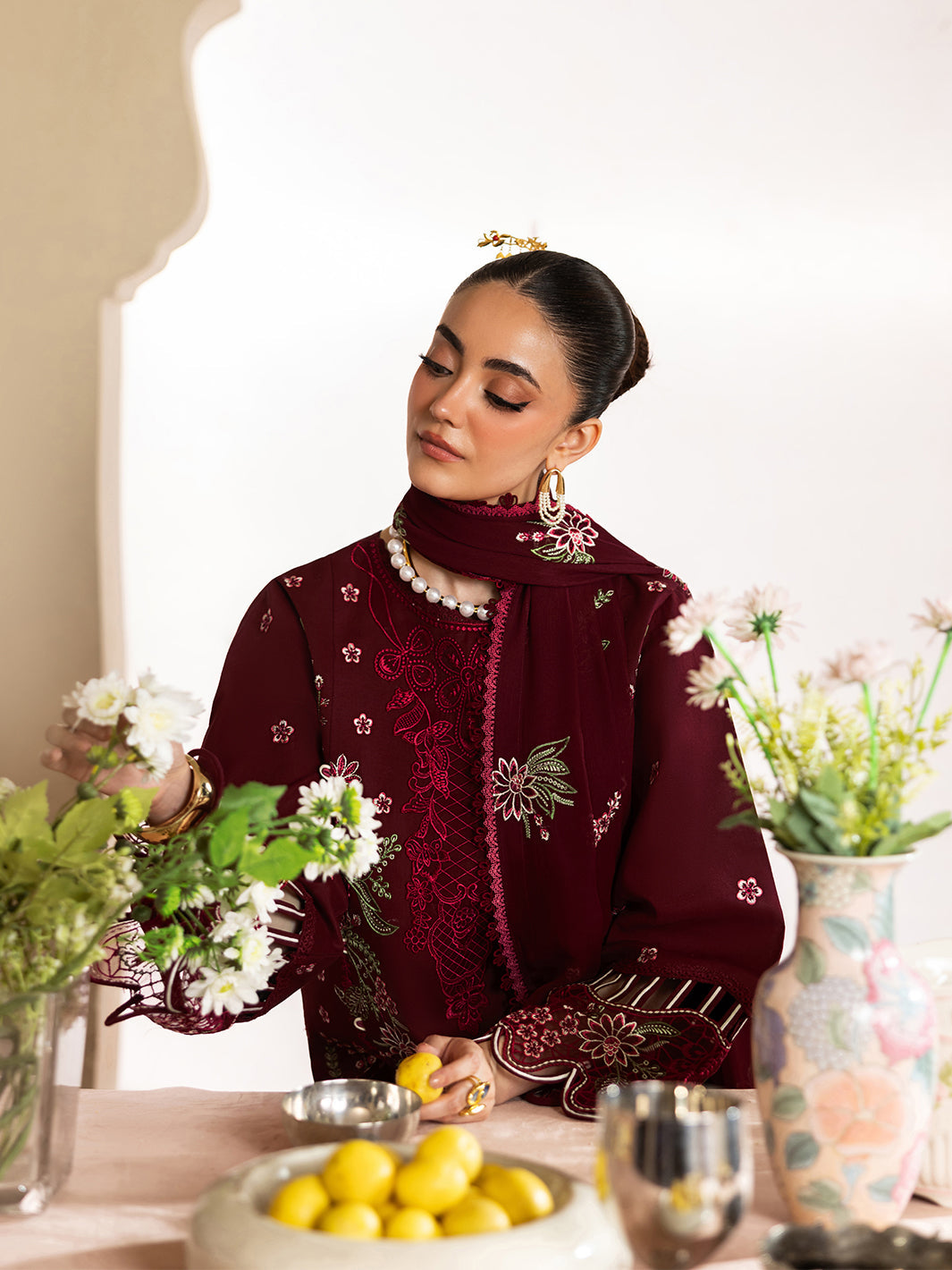 MAHNUR LUXURY DHANAK EMB 3PC -MC7440