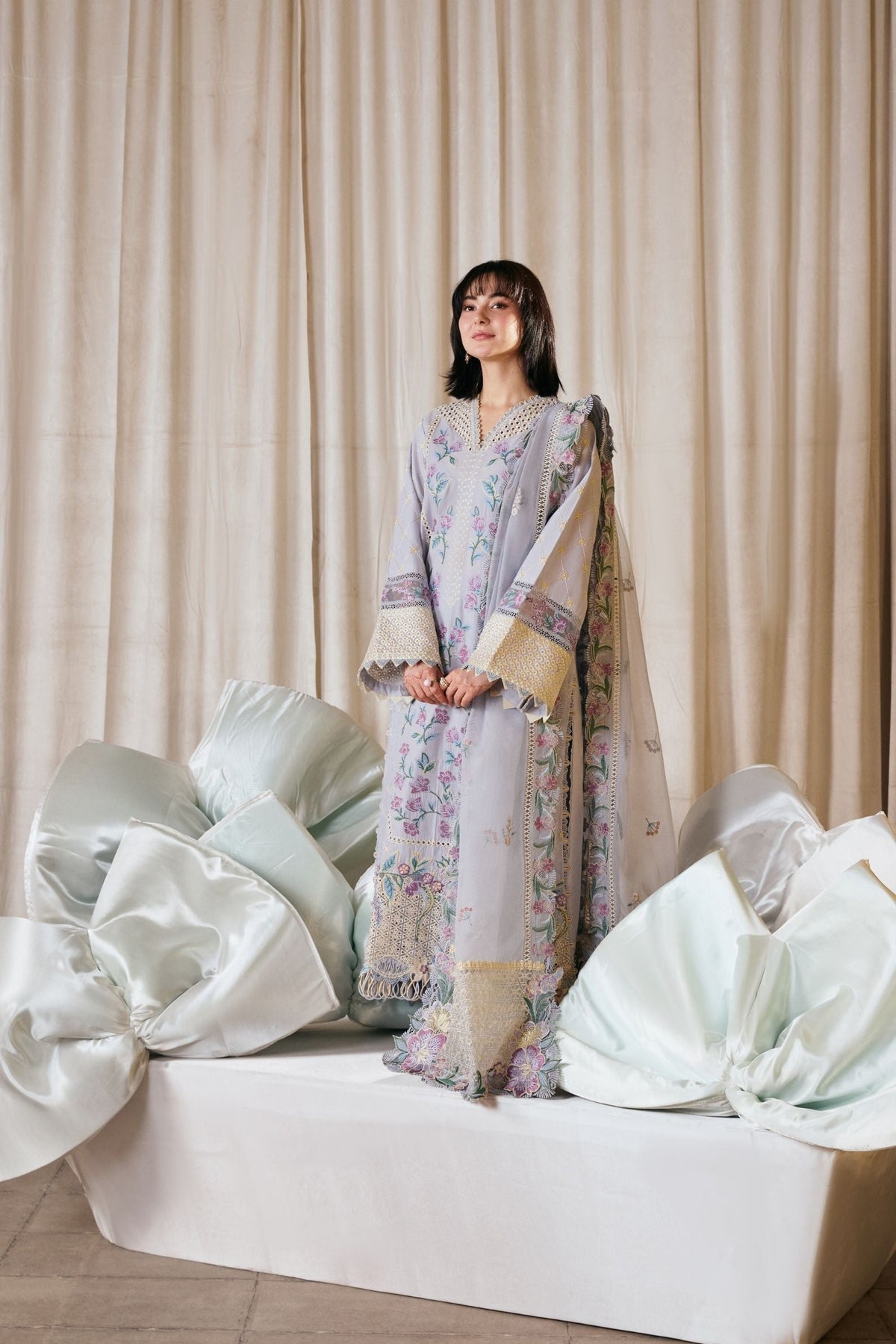 MARYAM HUSSAIN Dhanak Emb 3PC -MC7502