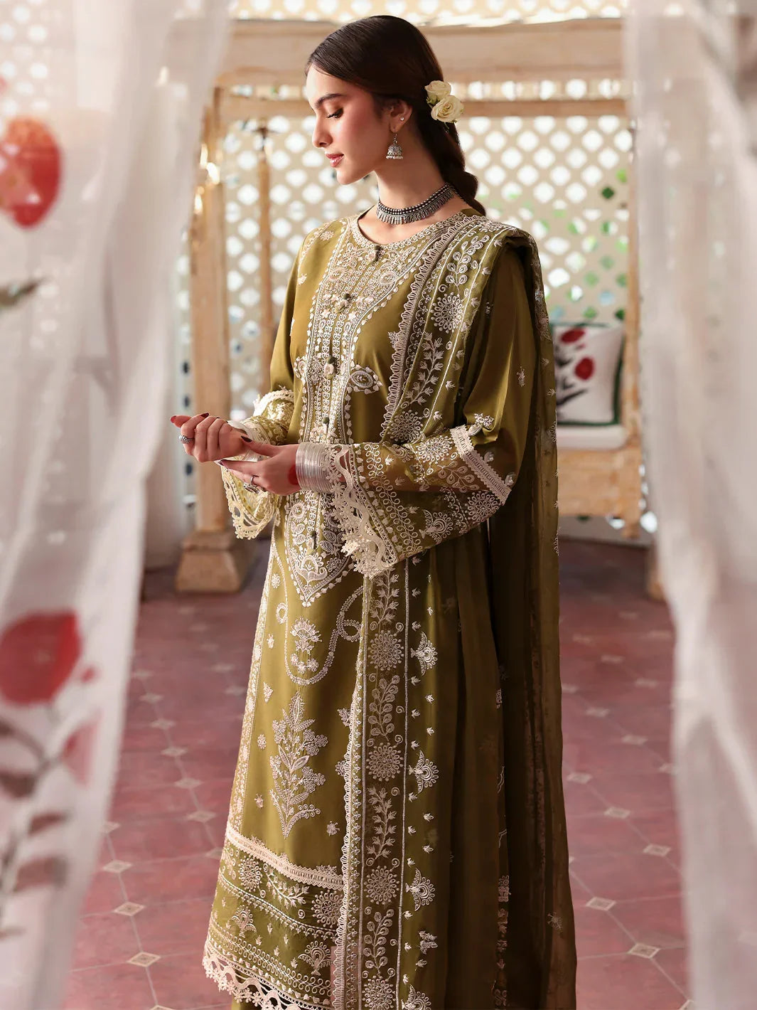 MAHNUR LUXURY DHANAK EMB 3PC -MC7282