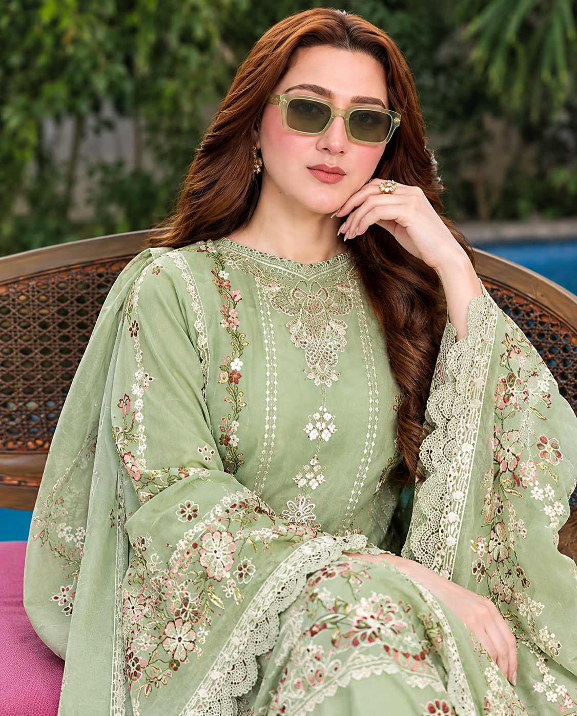 Aneela's Luxury Dhanak Emb 3PC -MC7507