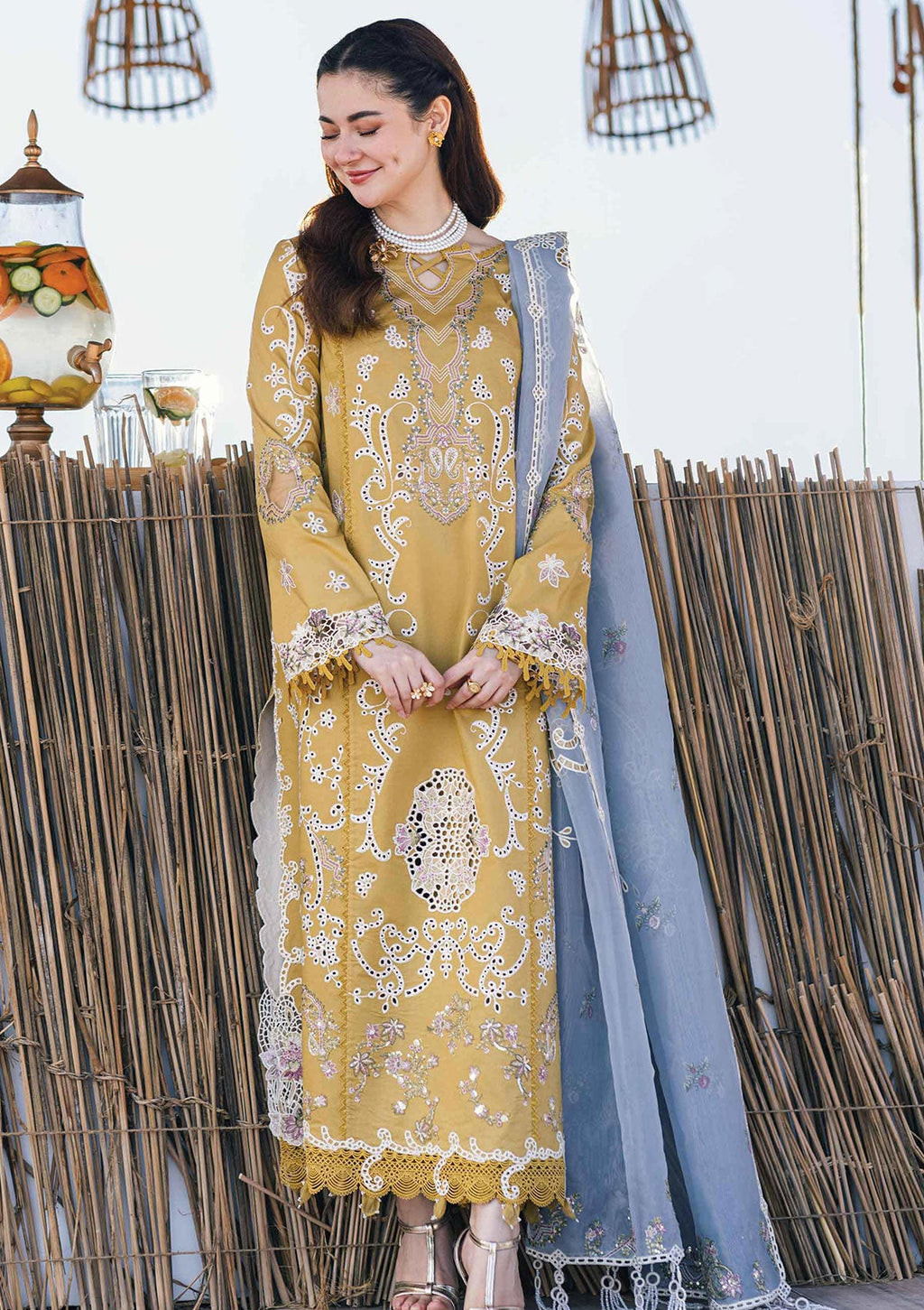 QALAMKAR Dhanak Emb 3PC -MC7056