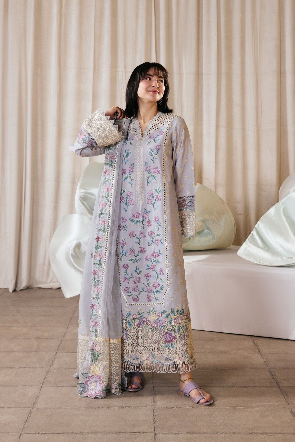 MARYAM HUSSAIN Dhanak Emb 3PC -MC7502
