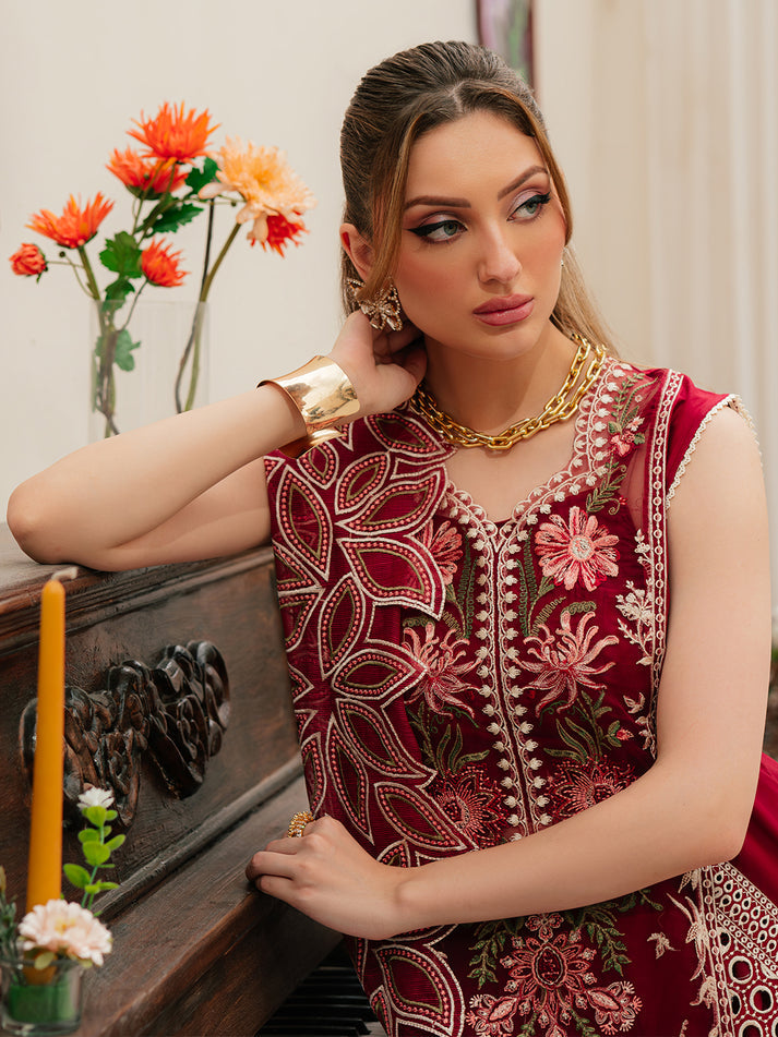 MAHNUR LUXURY EMB Dhanak 3PC -MC10007