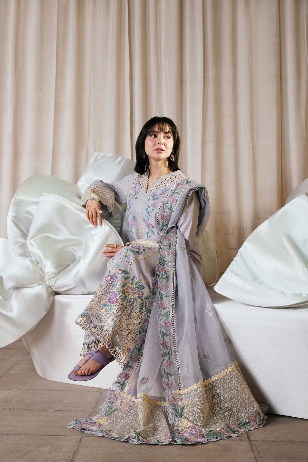MARYAM HUSSAIN Dhanak Emb 3PC -MC7502